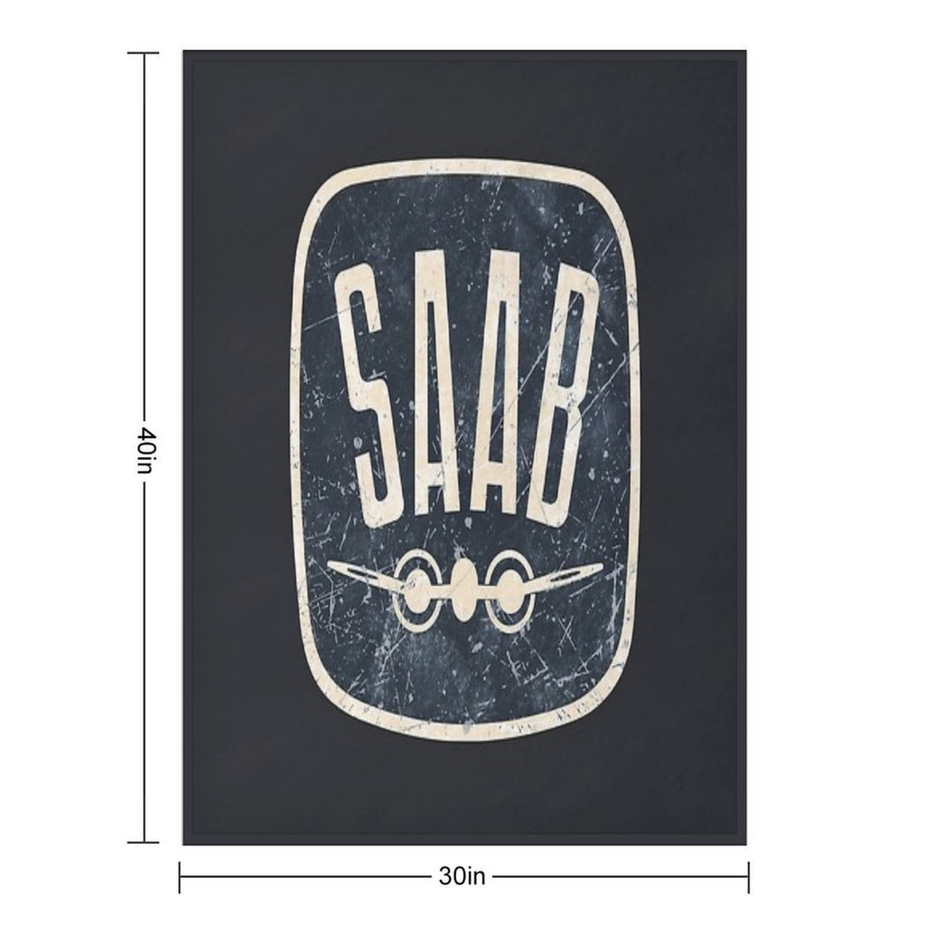 SAAB Car Vintage Retro Logo Travel-friendly Throw Blanket