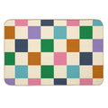 Colorful Squares Green Violet  Odorless Bath Mat