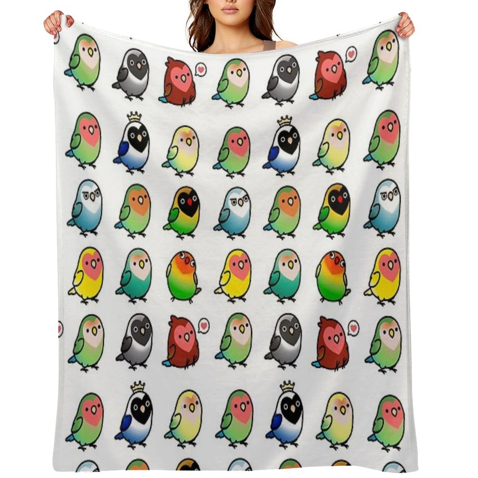 Chubby Lovebirds Comfort Throw Blanket