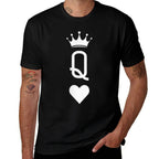 Queen of Heart Playing Card Vintage Crown Matching Women  Quick-drying T-Shirt
