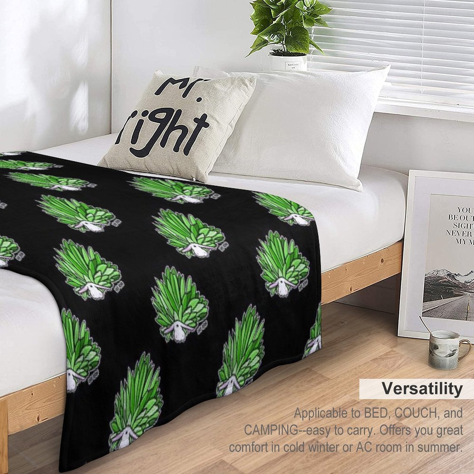 Leaf Sheep Ocean Sea Slug Cute Marine Life Biology Kawaii Graphic Lightweight Throw Blanket