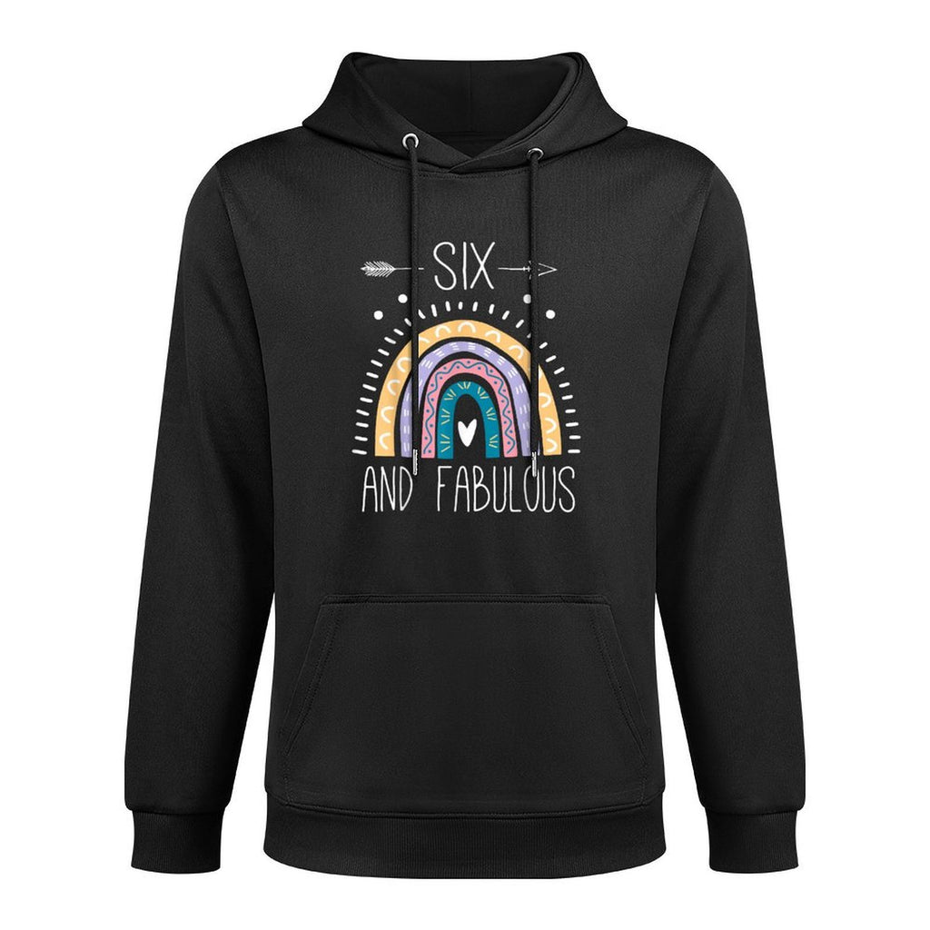 Six And Fabulous 6th Birthday Gifts Girls 6 Year Old Rainbow All-Day Comfort Hoodie