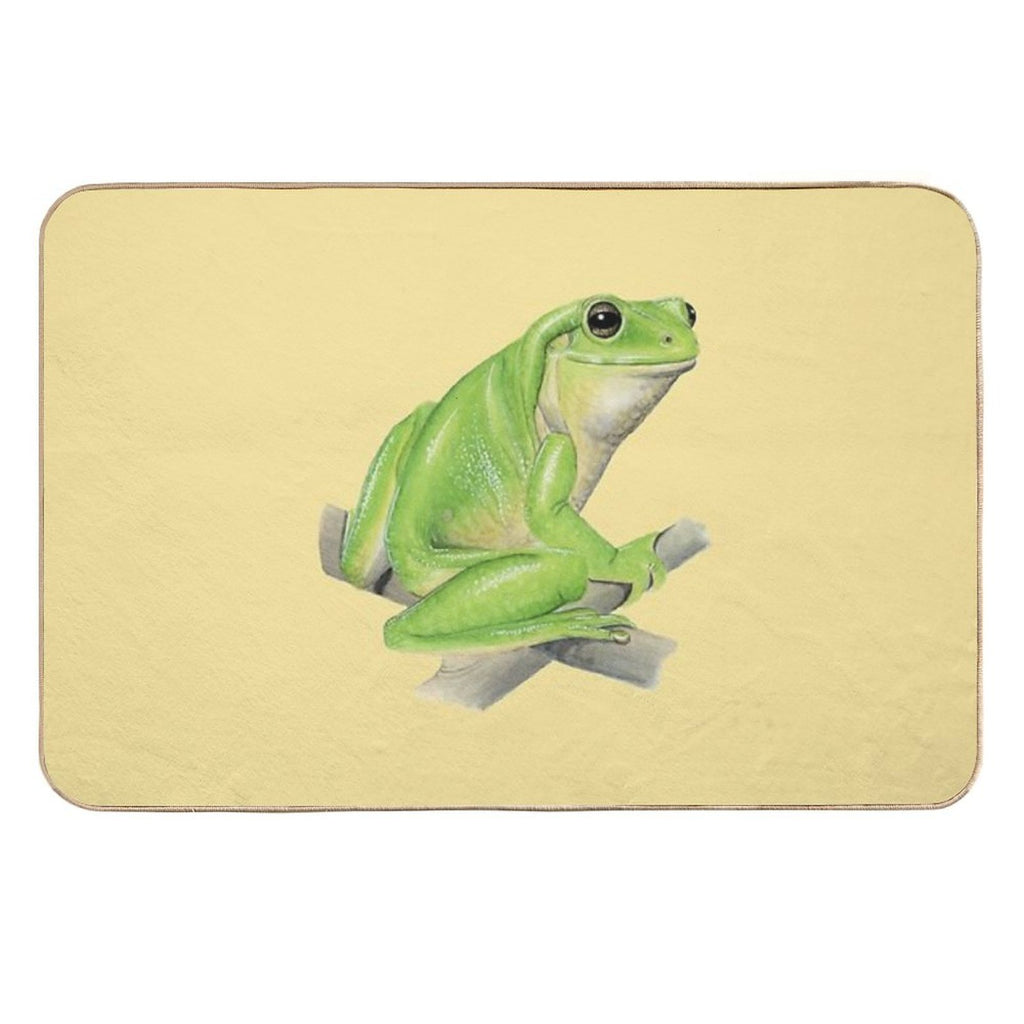 Smiling Australian Green Tree Frog [Golden]  Versatile Bath Mat