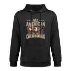All Patriotic Chicken Wings American USA 4th of July Shrink-Resistant Hoodie
