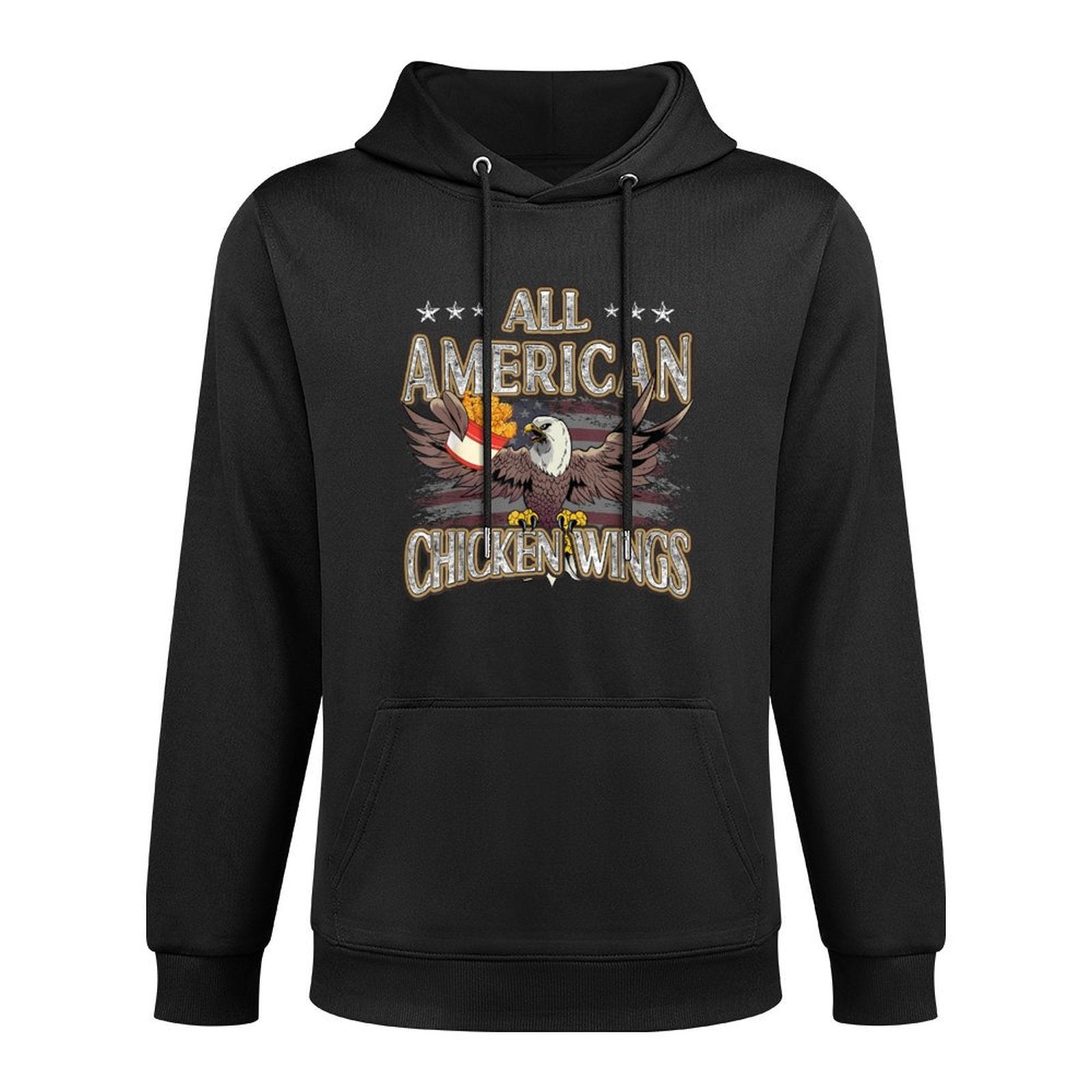 All Patriotic Chicken Wings American USA 4th of July Shrink-Resistant Hoodie