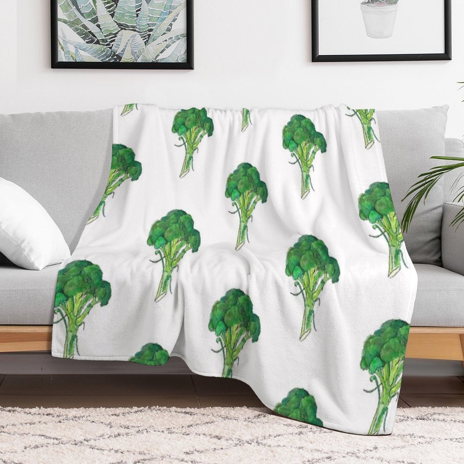 Broccoli Anti-pilling Throw Blanket
