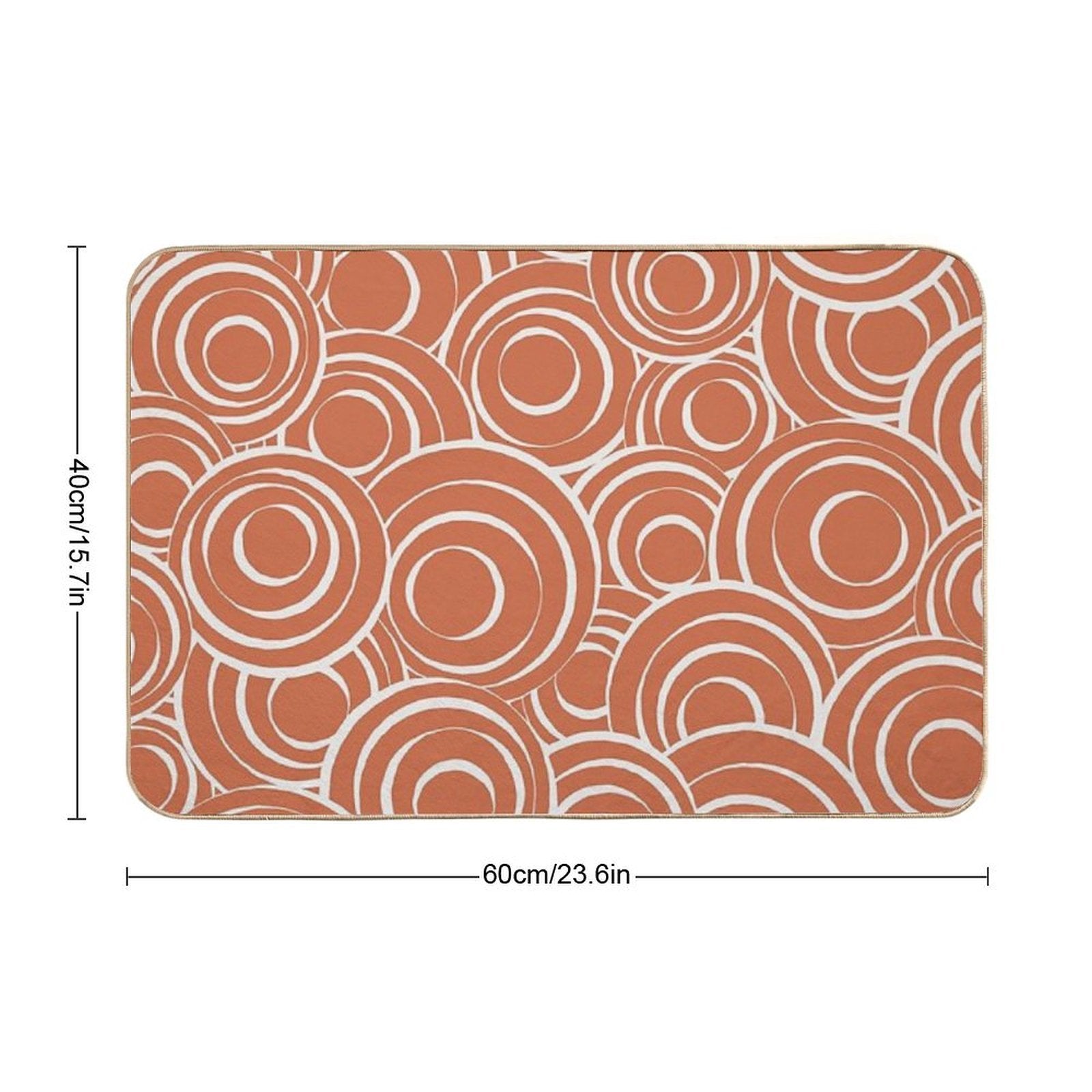 Terracotta And Beige Circles Pattern 02  Repositionable Bath Mat