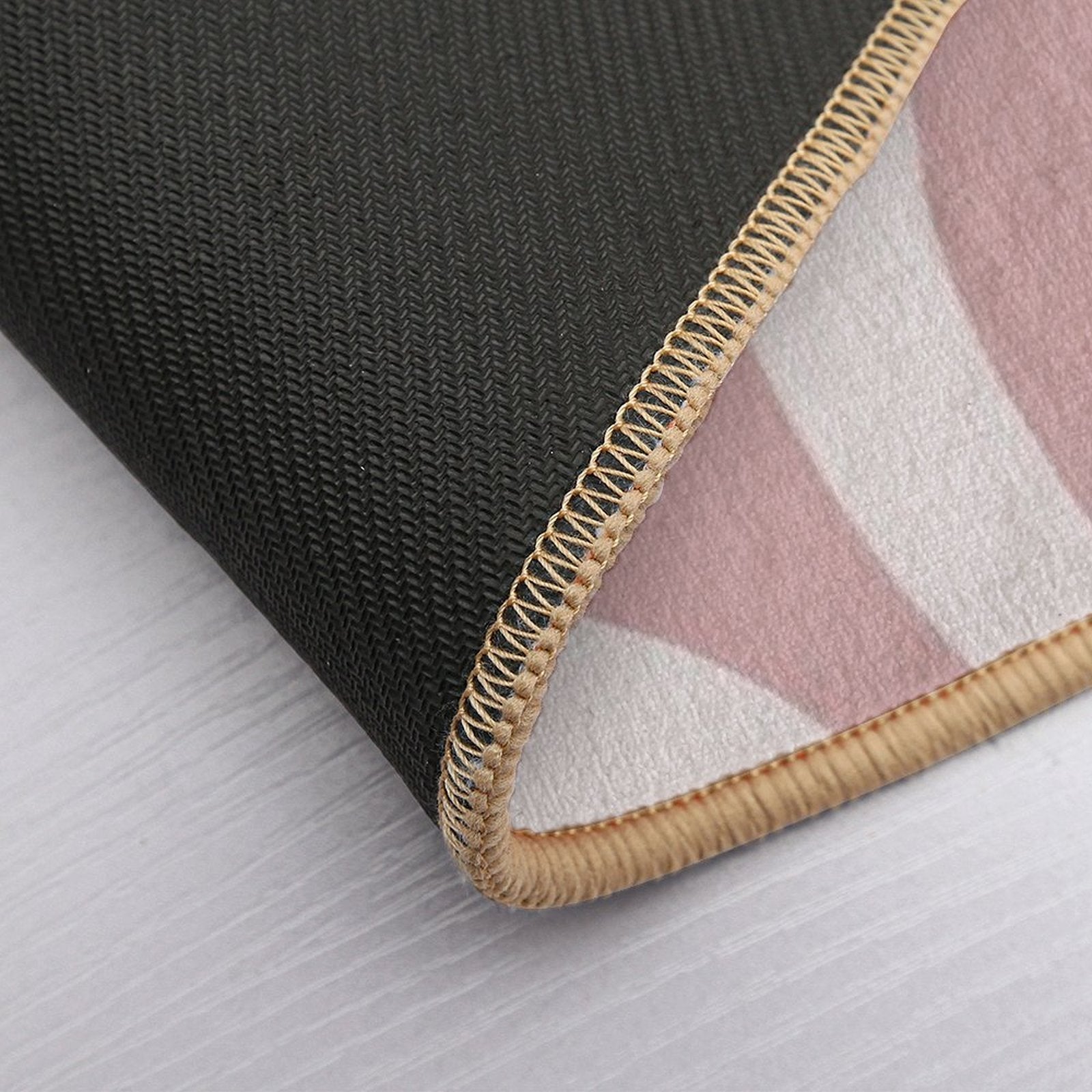 Retro Liquid Swirl & Stars Abstract Pattern Pink  High-Traffic Bath Mat