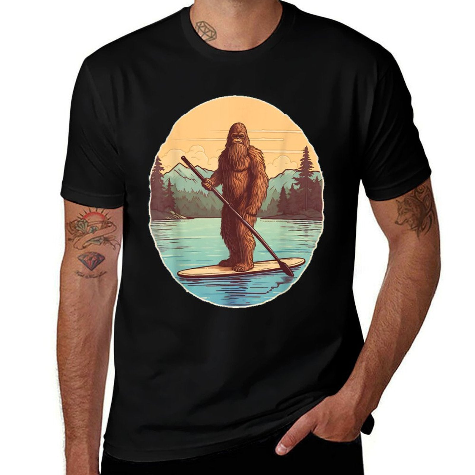 Funny Paddleboarding Bigfoot Paddleboard SUP Paddle Board  Soft T-Shirt