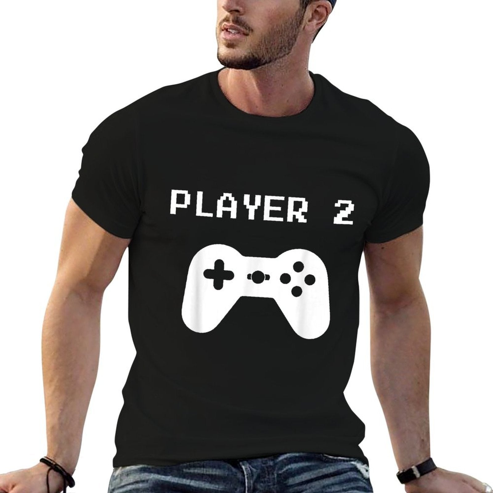 Player 1  2 Matchings for Video Gamers -  Summer-ready Fabric T-Shirt