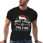 Most Likely To Take A Nap Funny Christmas Vacation Comfortable T-Shirt