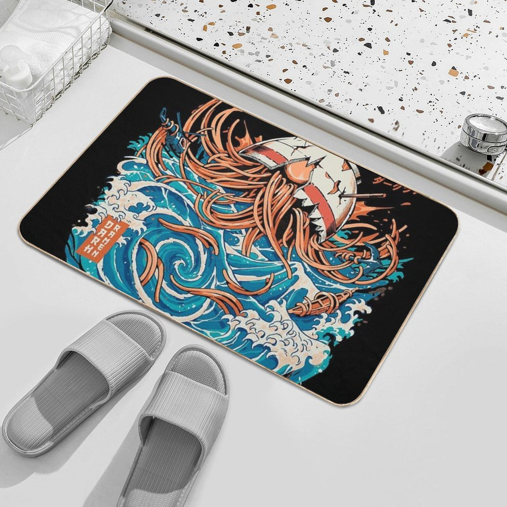 Black Dark Great Ramen Off Kanagawa  Multi-Purpose Bath Mat