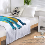 Smiling Dinosaur Cartoon Character Easy Care Throw Blanket