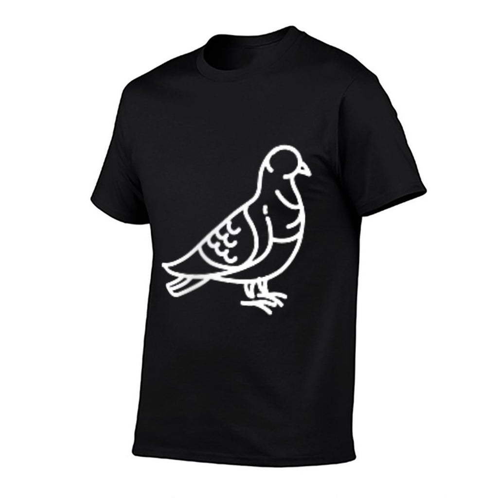 Pigeon Bird Badge Patch Line Art Icon Outline Gift  High-quality Stitching T-Shirt