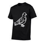 Pigeon Bird Badge Patch Line Art Icon Outline Gift  High-quality Stitching T-Shirt