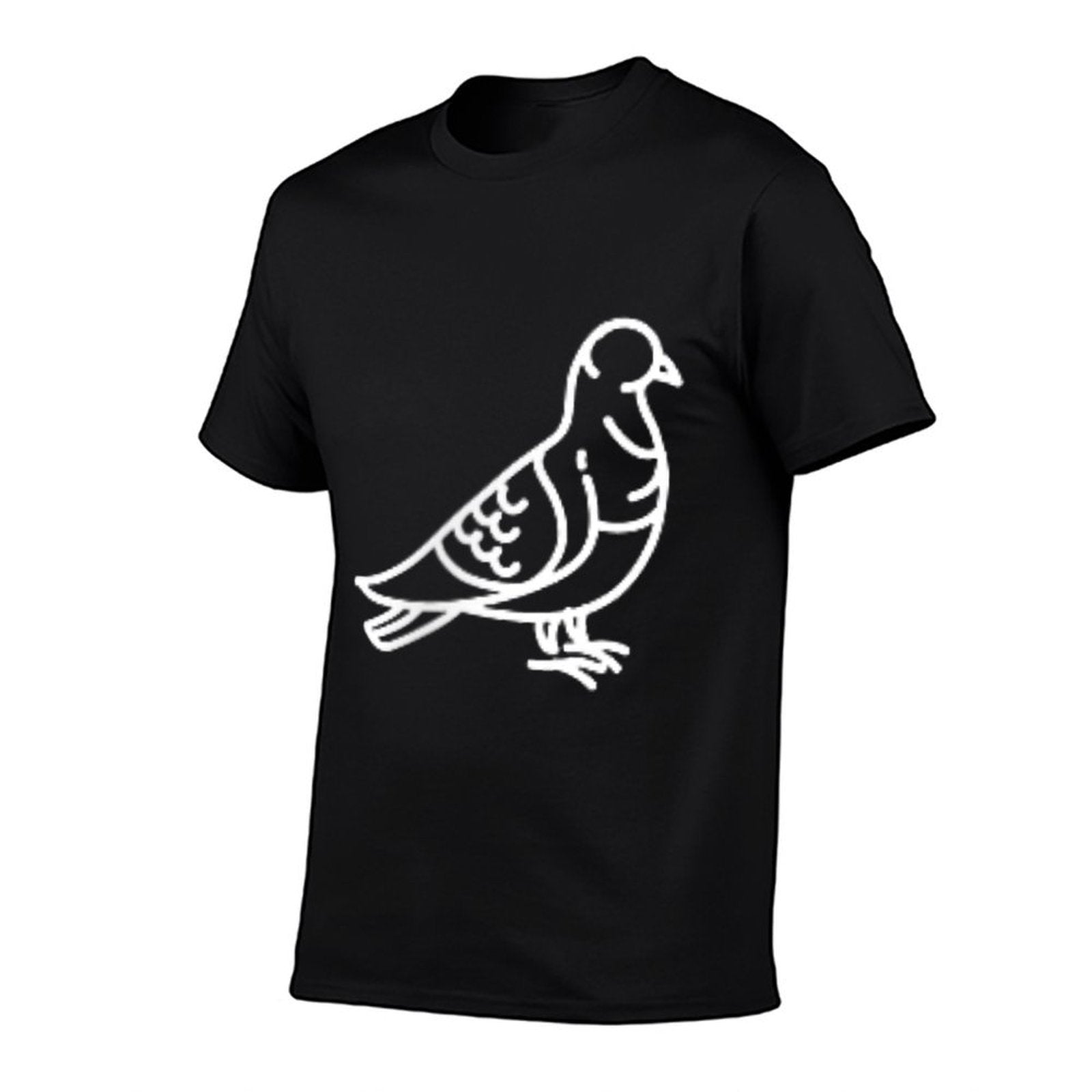 Pigeon Bird Badge Patch Line Art Icon Outline Gift  High-quality Stitching T-Shirt