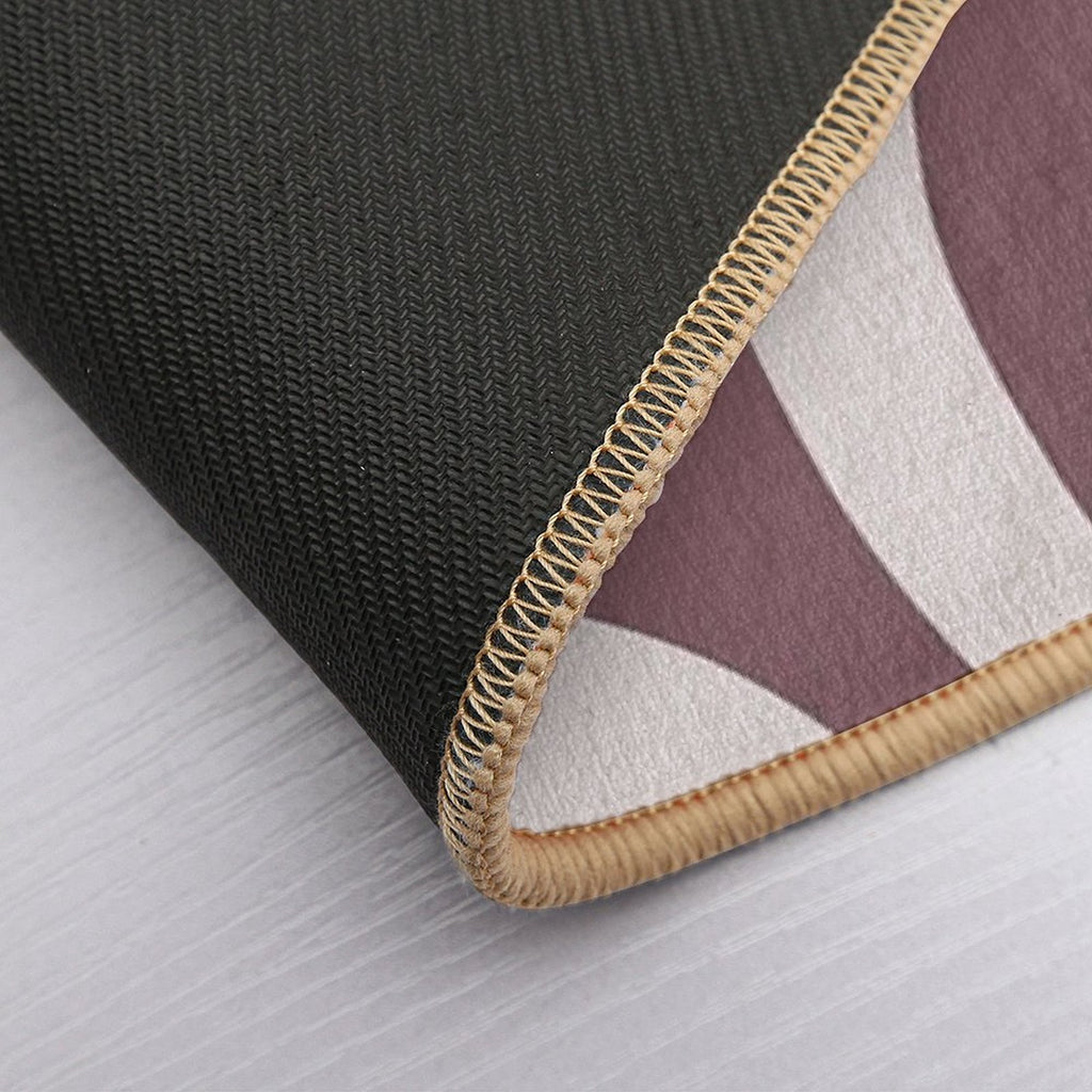 Retro Liquid Swirl & Hearts Abstract Pattern Mulberry Durable Bath Mat