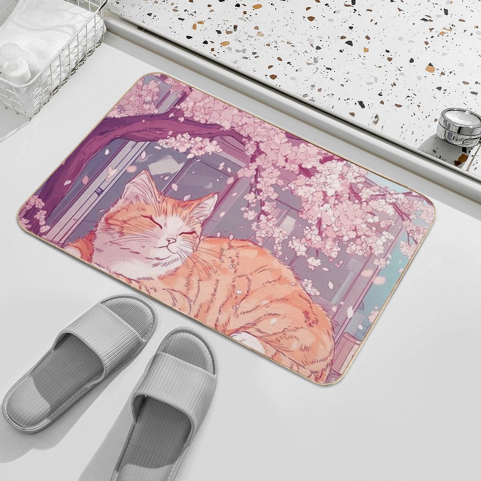 Lofi Cat  Non-Slip Bath Mat