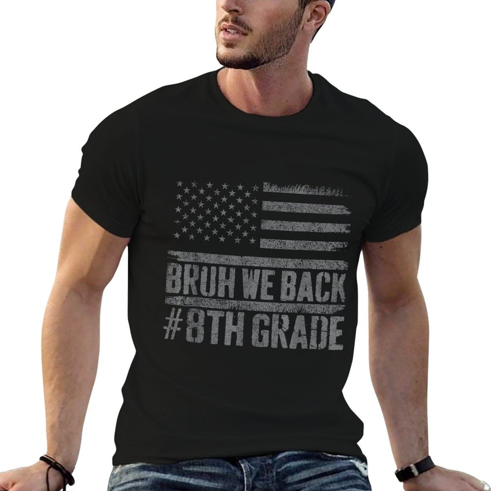 Bruh We Back 8th Grade Back To School American Usa for Women Kids Men  Breathable T-Shirt