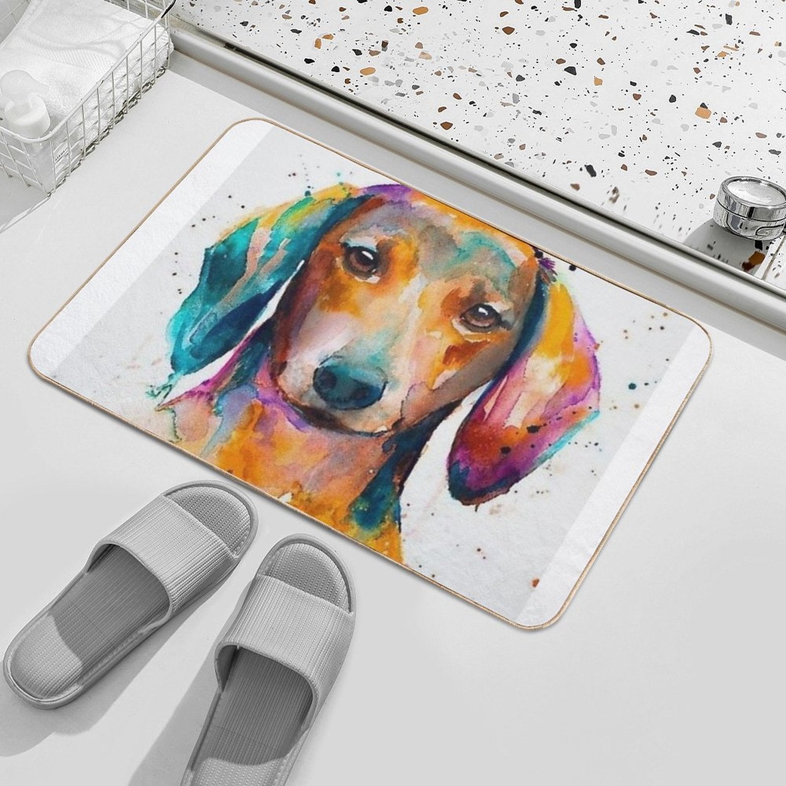 Dachshund Dog Art  Anti-Trip Bath Mat