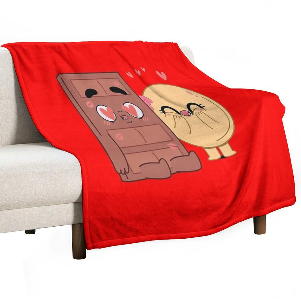 Choco And Pancake Couples Love Shrink-resistant Throw Blanket