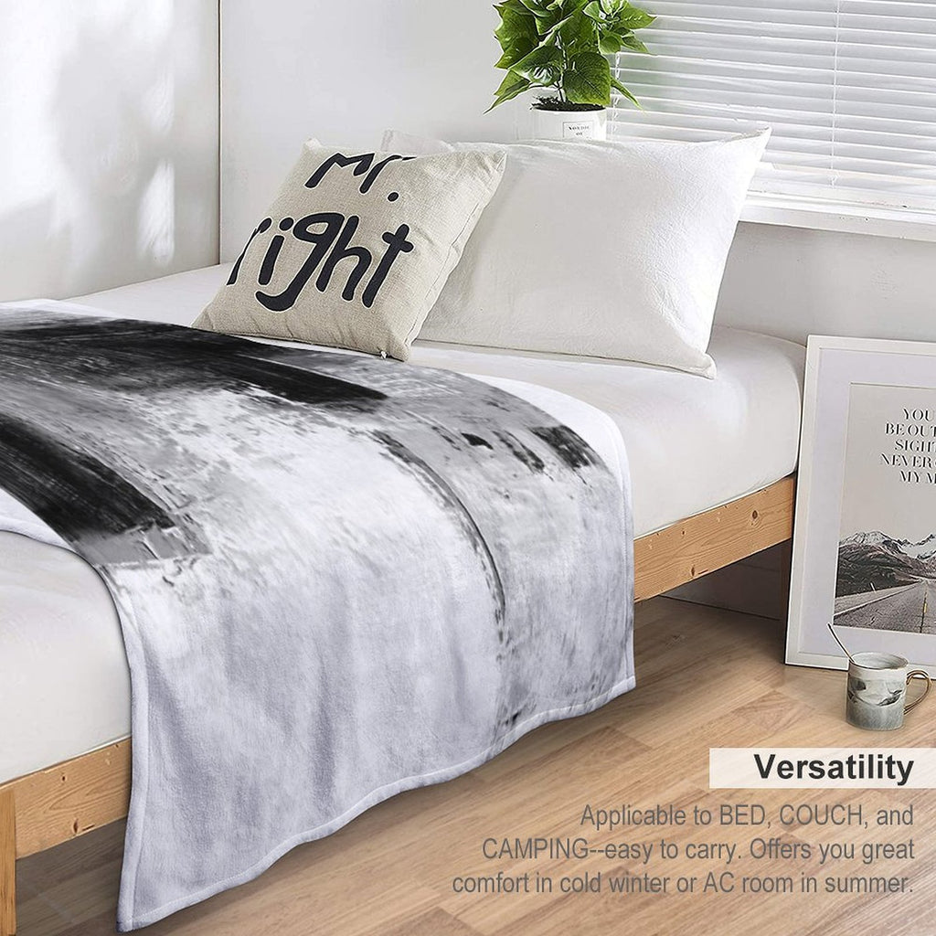 Black White Abstract Sustainable Throw Blanket