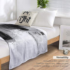 Black White Abstract Sustainable Throw Blanket