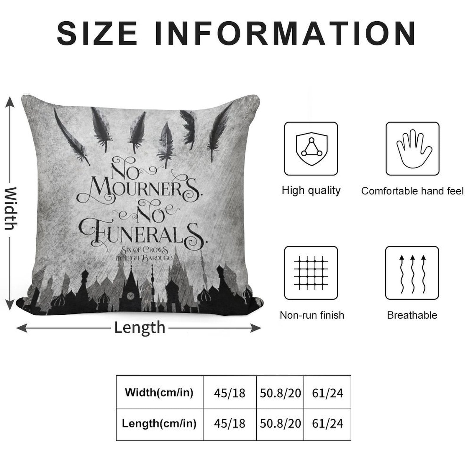 No Mourners No Funerals Soft Hidden Zipper Throw Pillow