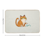 Cat Tipping Glass  Stain-Proof Bath Mat