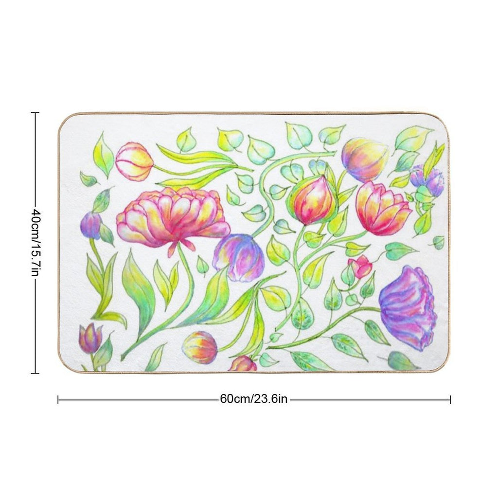 Flower Pattern  Non-Slip Bath Mat