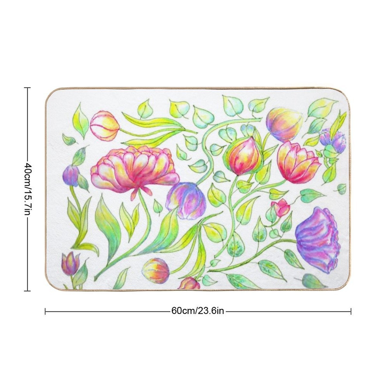 Flower Pattern  Non-Slip Bath Mat