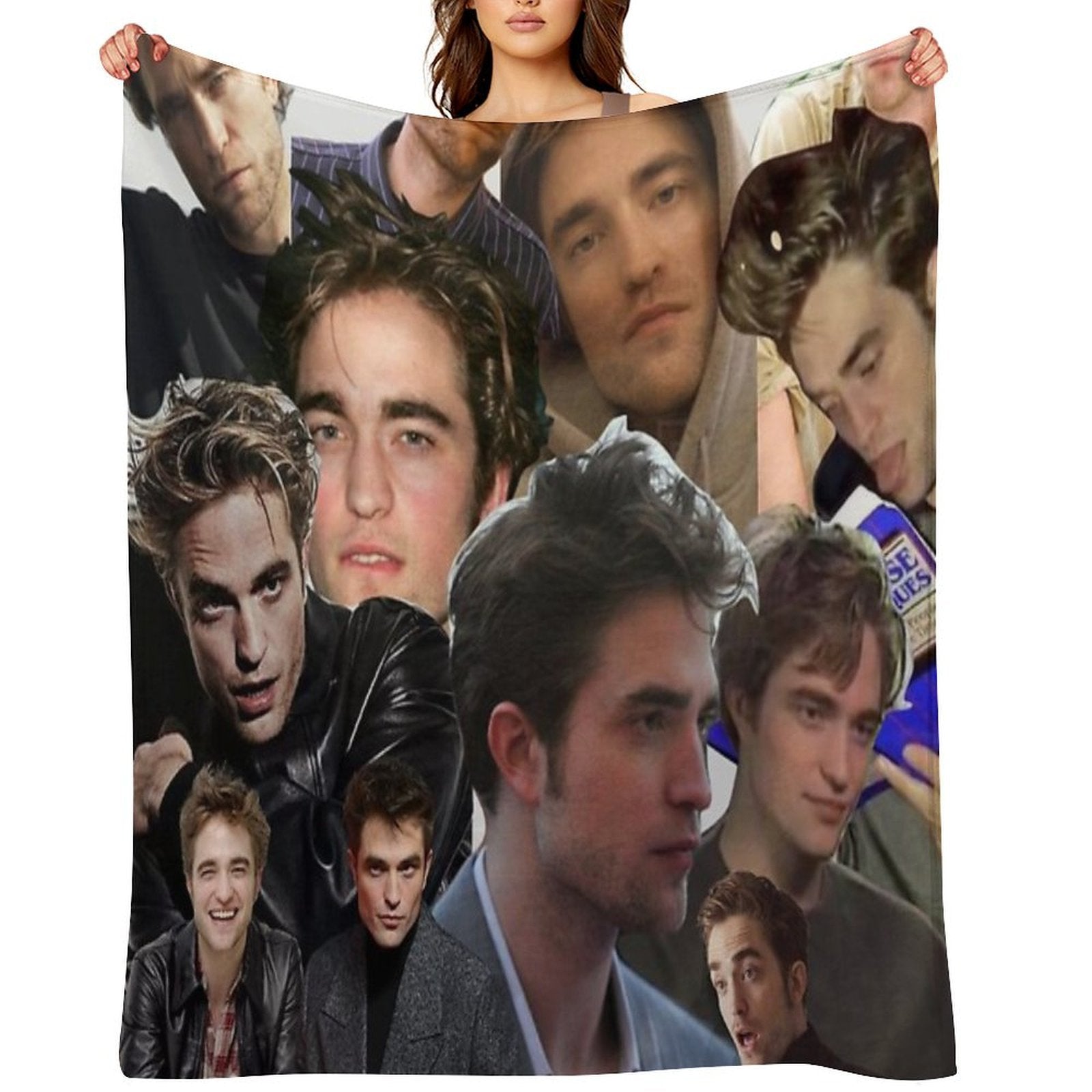 HIGH QUALITY Robert Pattinson Photo Collage Plush Throw Blanket