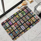 Vintage Superhero Evil Villains Comic Book Collection Retro Pattern  Non-Slip Bath Mat