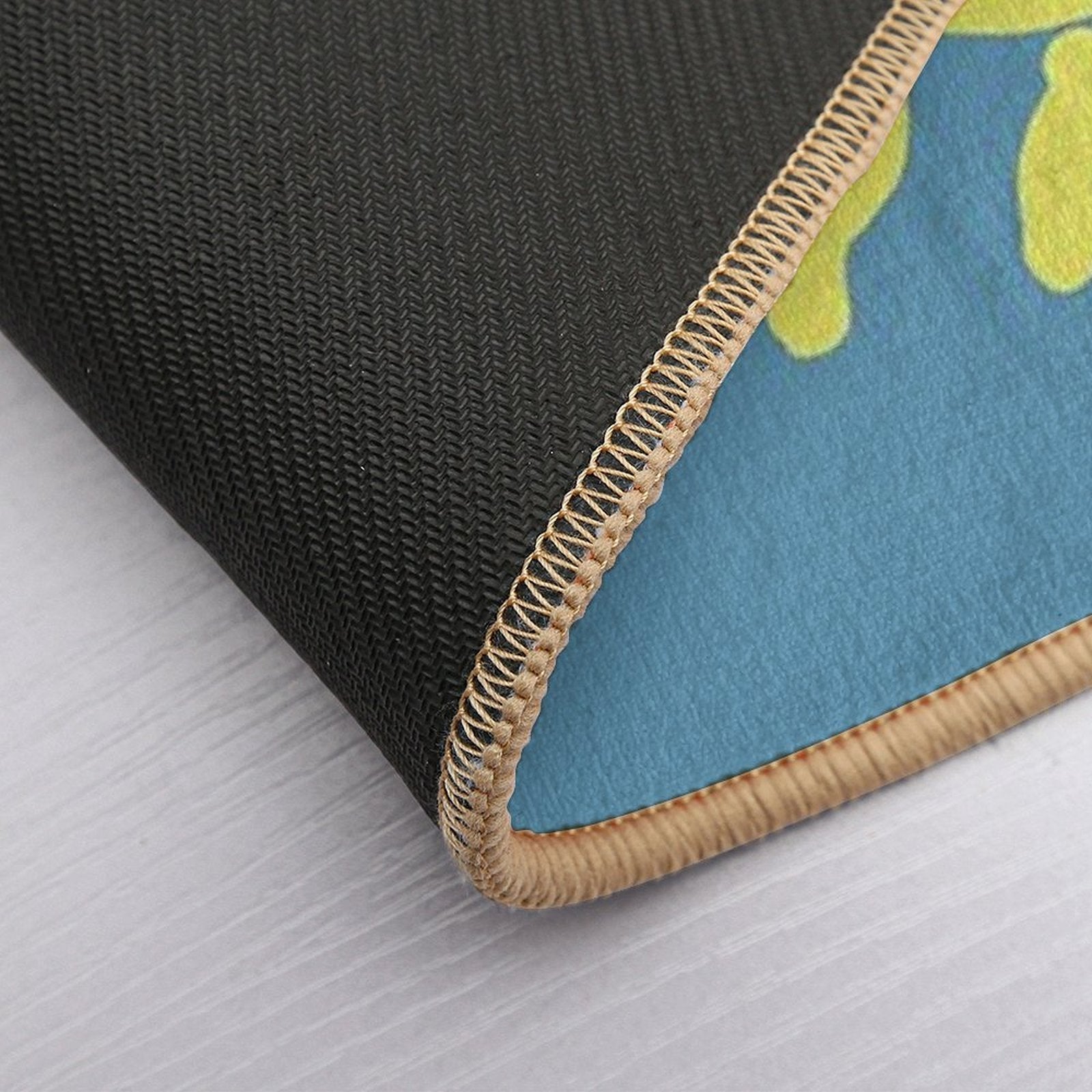 Blue Background with Bright Sun  Slip-Resistant Bath Mat