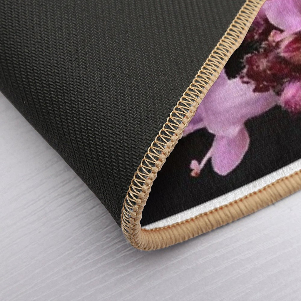 Tiny Pink Flowers Close-Up of Thymus Vulgaris in Bloom  Pet-Safe Bath Mat