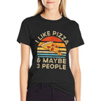 I Like Pizza And Maybe 3 People Retro Vintage  Stretchy T-Shirt