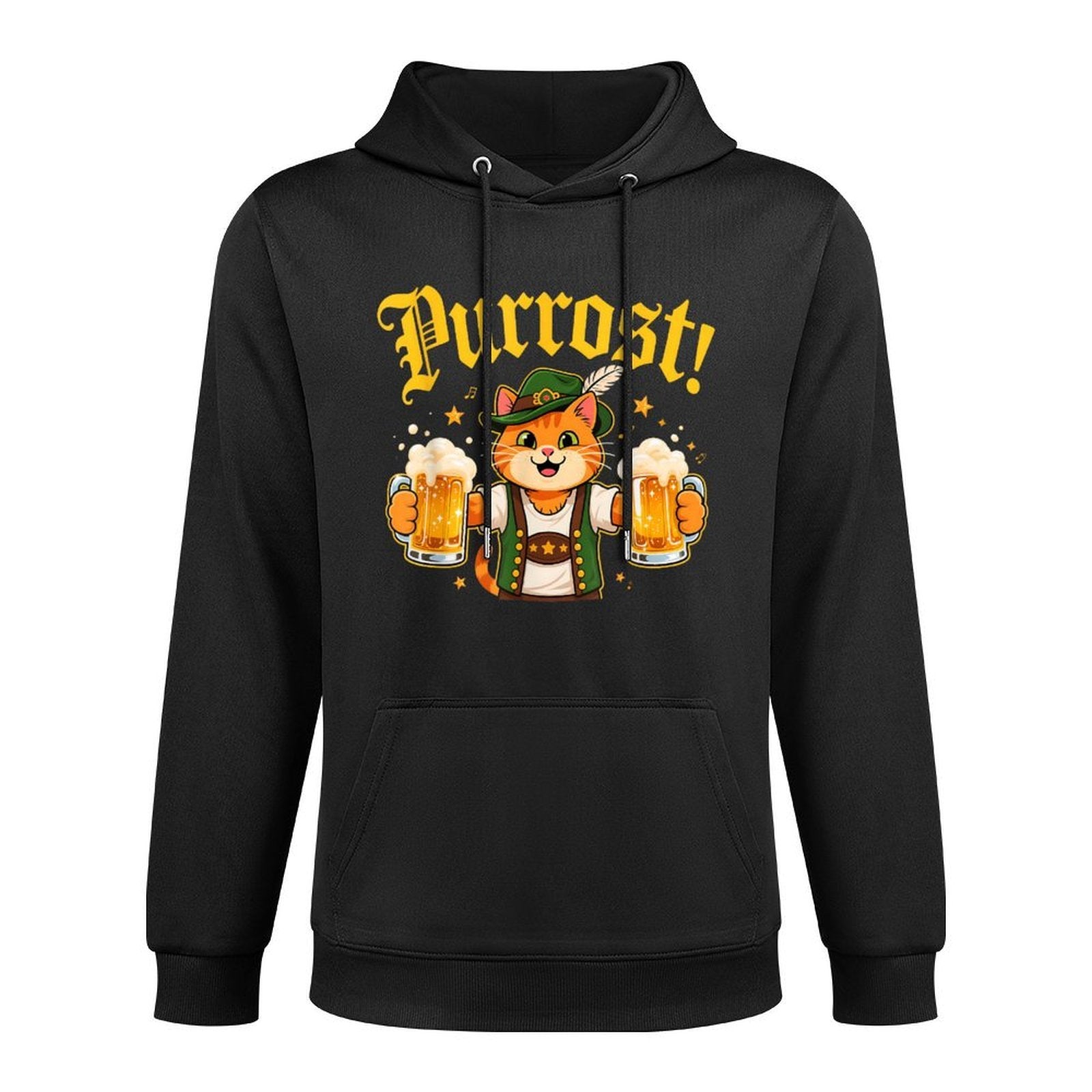 Funny Cat Oktoberfest Beer Purrfest Drinking Crew All-Day Comfort Hoodie