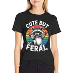 Cute But Feral Toddler Funny Raccoon Racoon Kids Feral Child  Easy-care T-Shirt