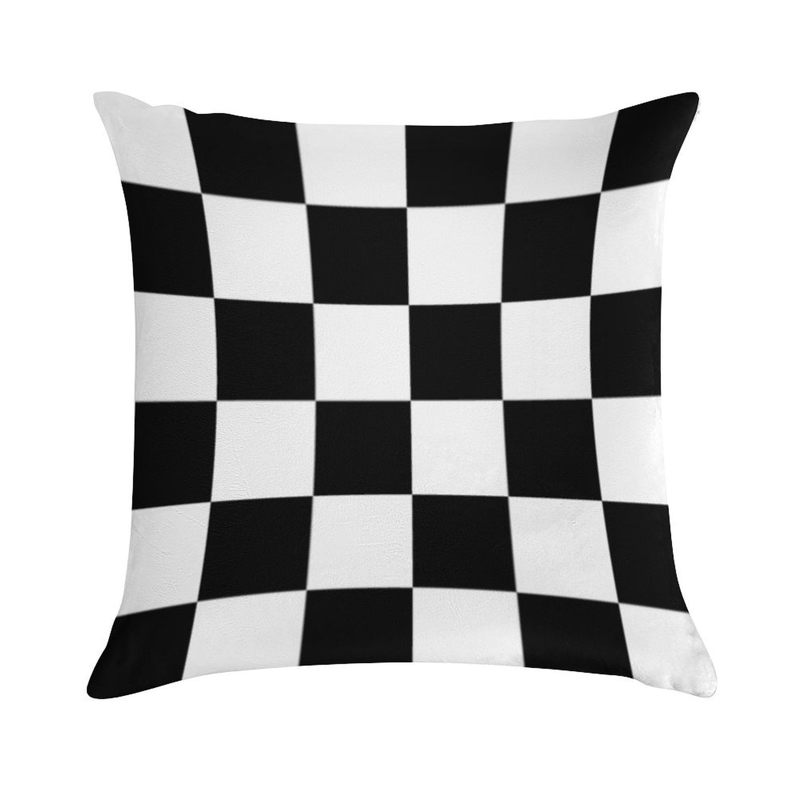 Chequered Flag Soft Reinforced Edging Throw Pillow