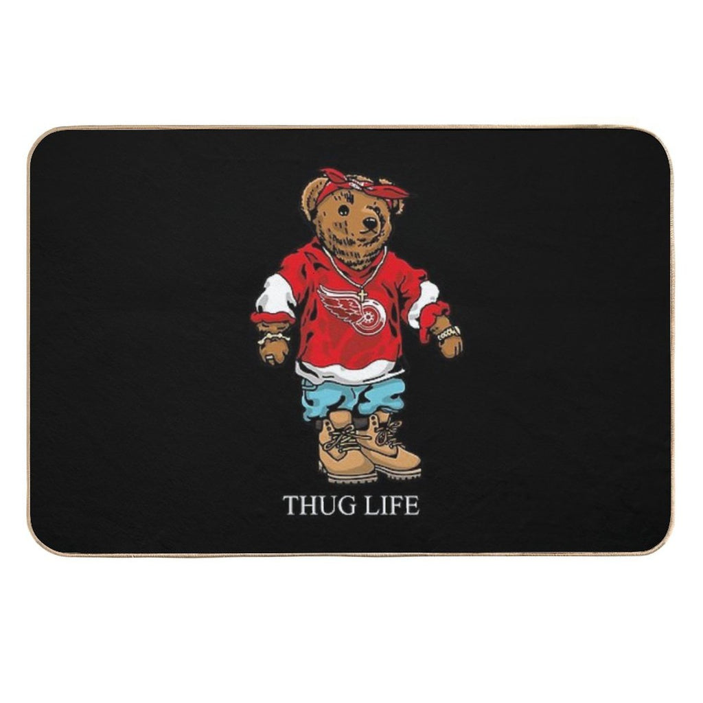 Thug Life Bear White  Easy Maintenance Bath Mat