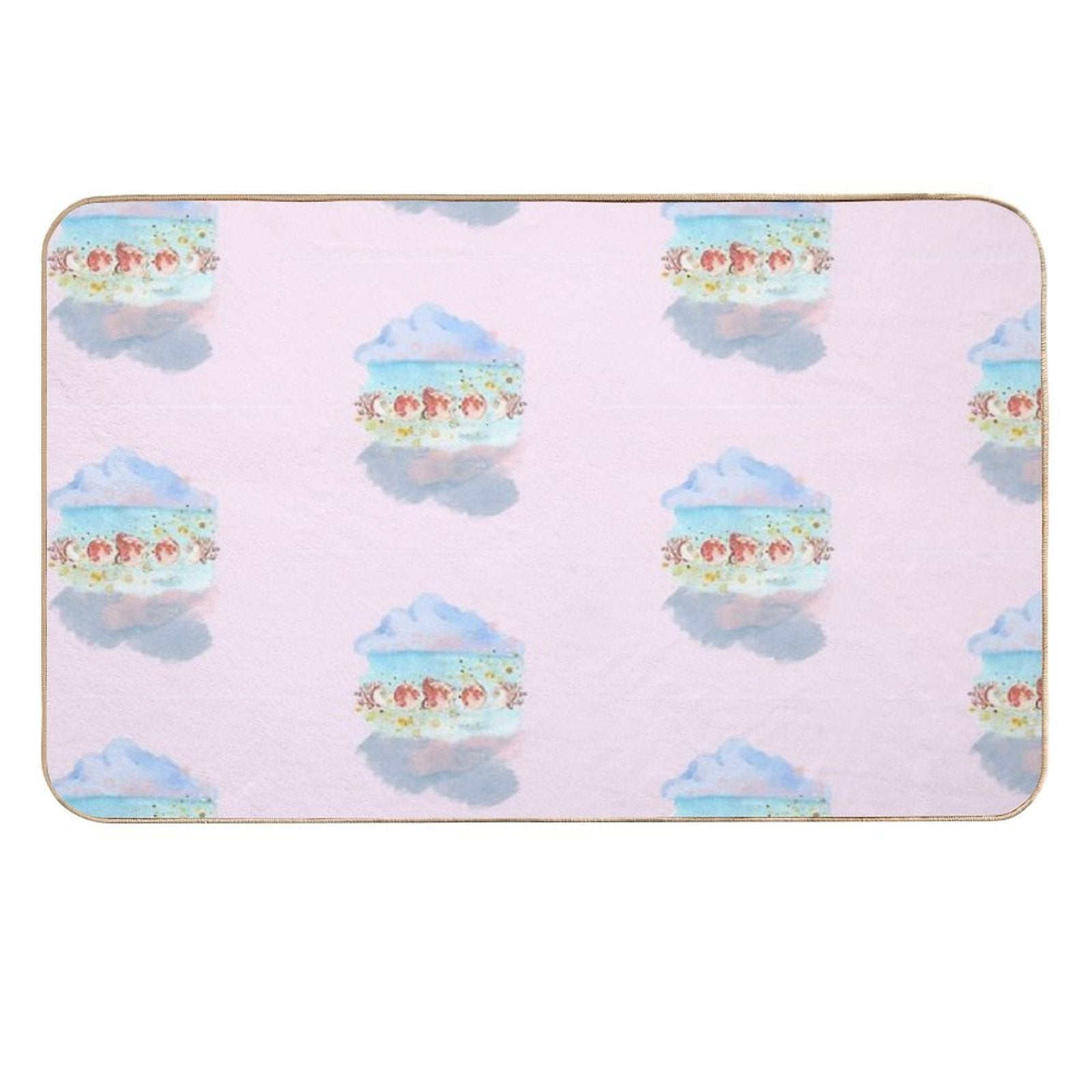 Ocean Sea Pink Full Moon Phase Water Witch  Odorless Bath Mat
