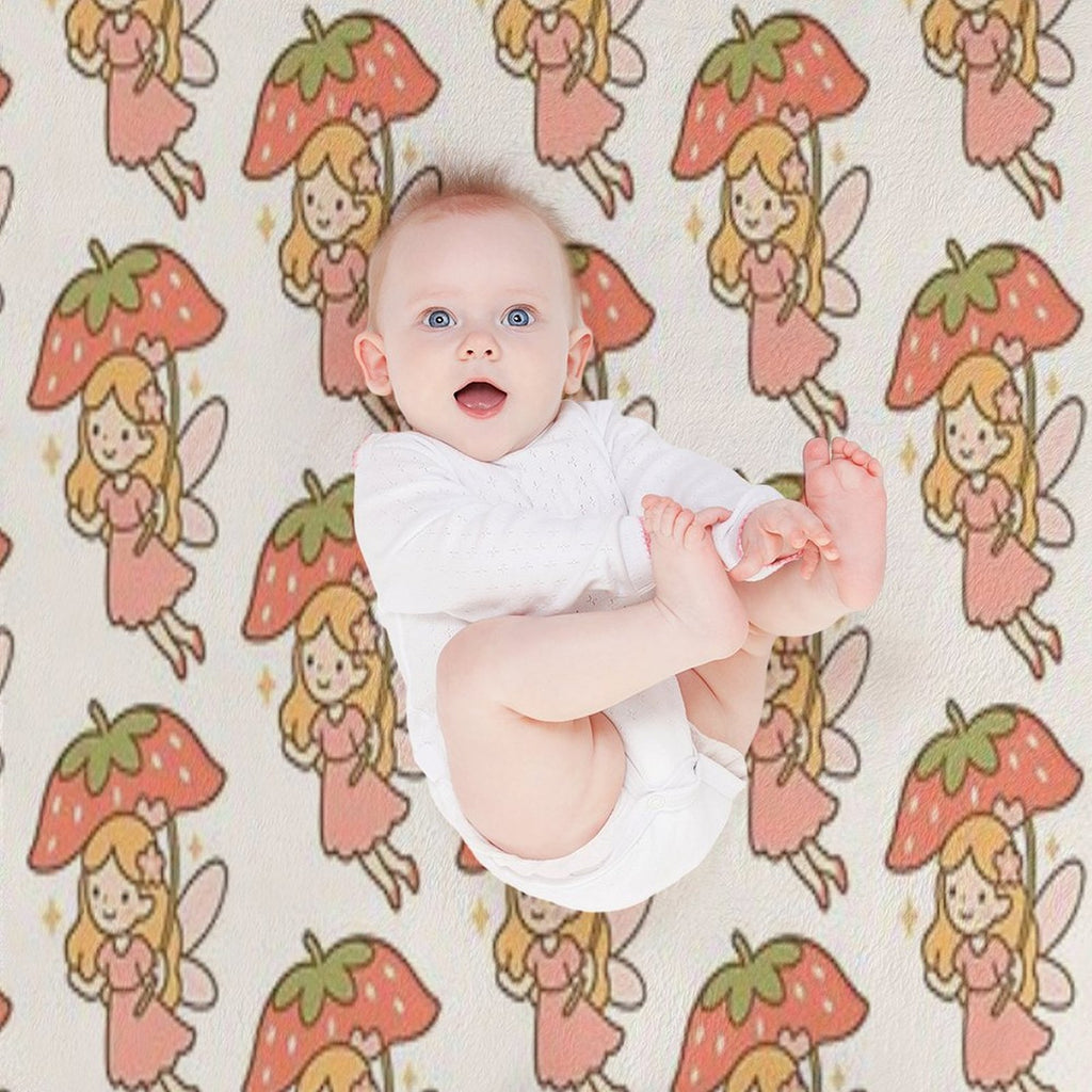 Cute Strawberry Fairy All-season Throw Blanket