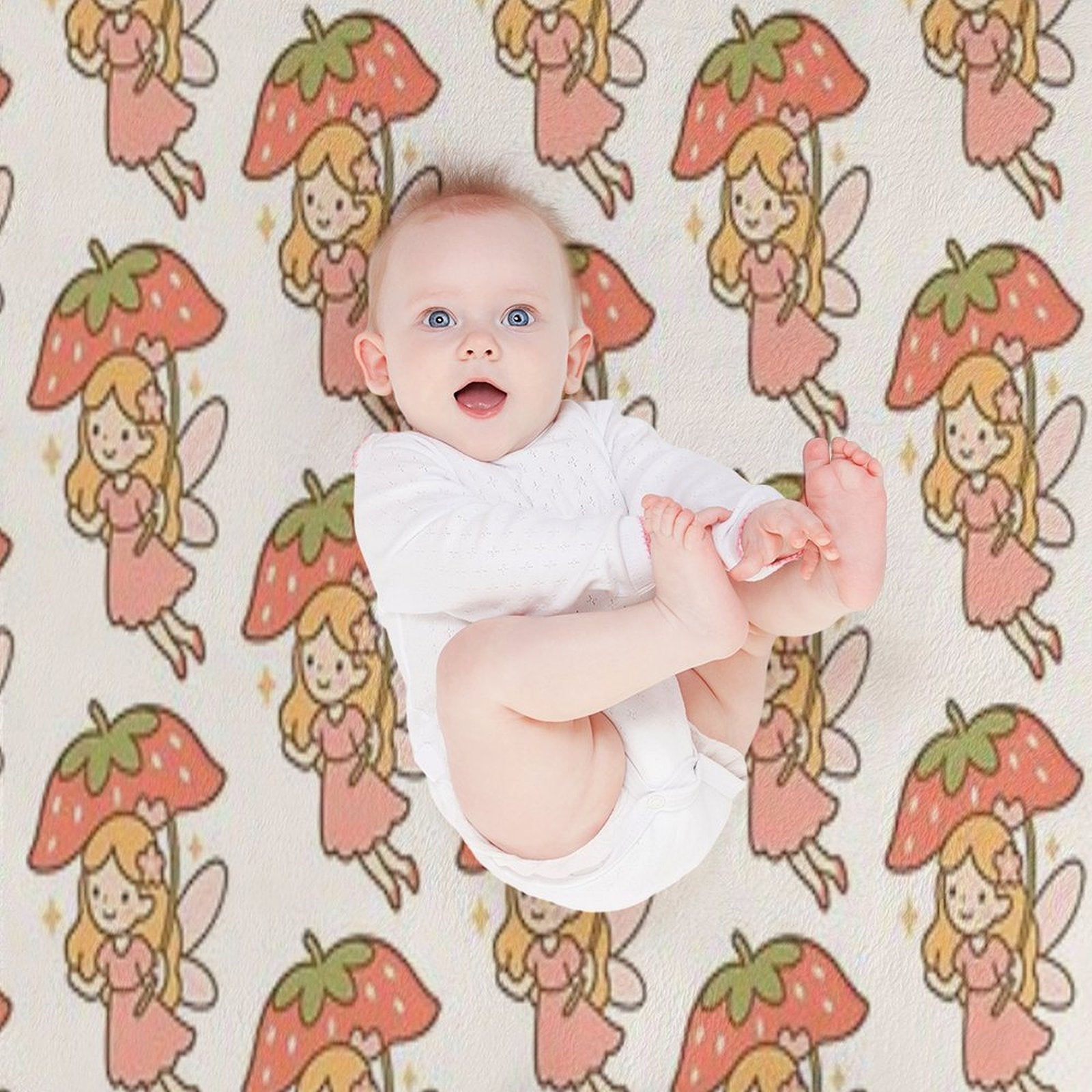 Cute Strawberry Fairy All-season Throw Blanket