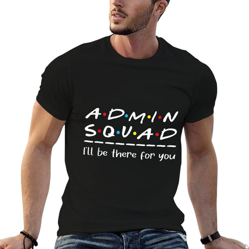 Admin Squad - Administrative Assistant Office Secretary  Ribbed Collar T-Shirt