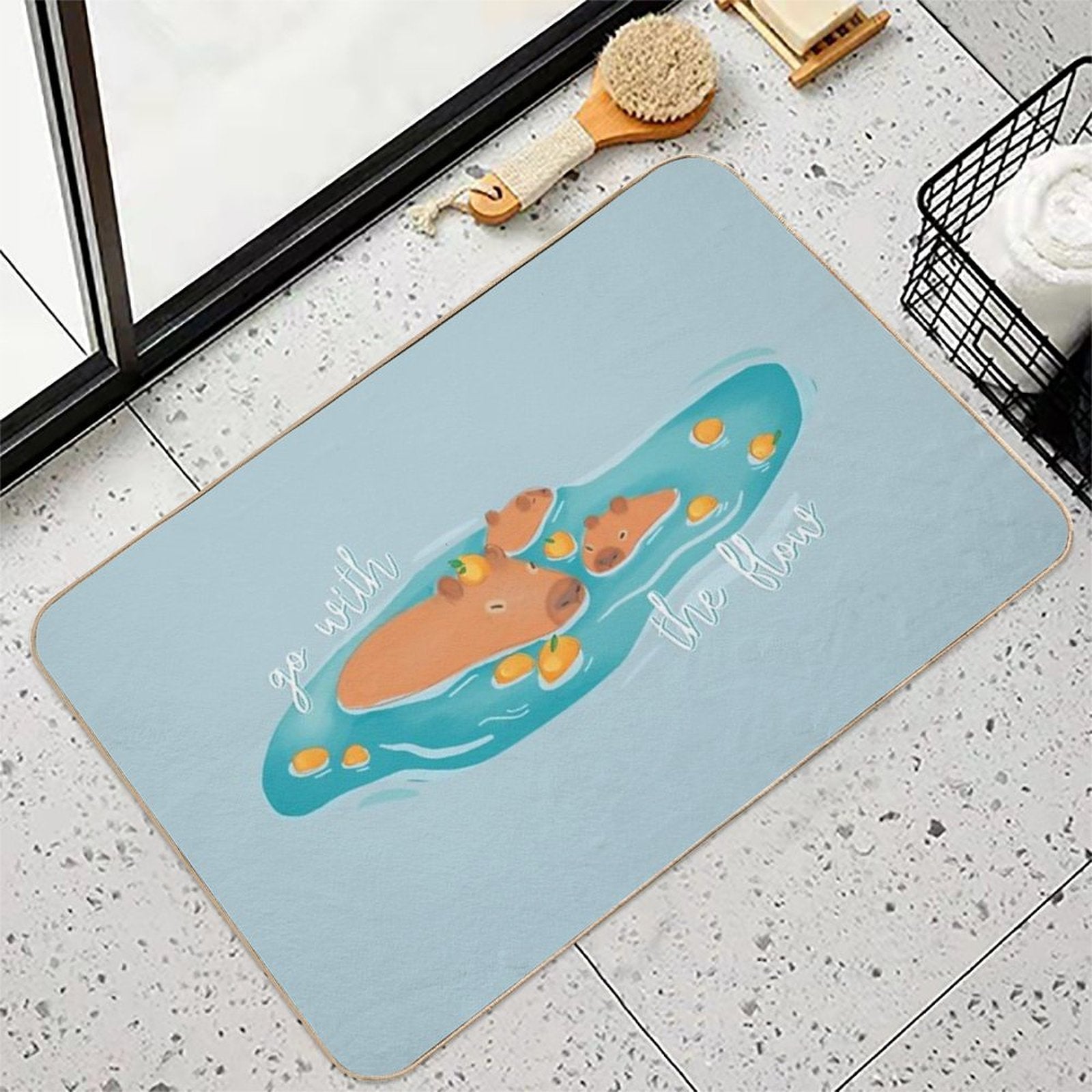 Capybaras  Non-Slip Bath Mat