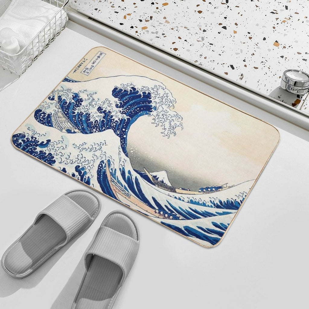 The Great Wave-Japanese Art  Absorbent Bath Mat