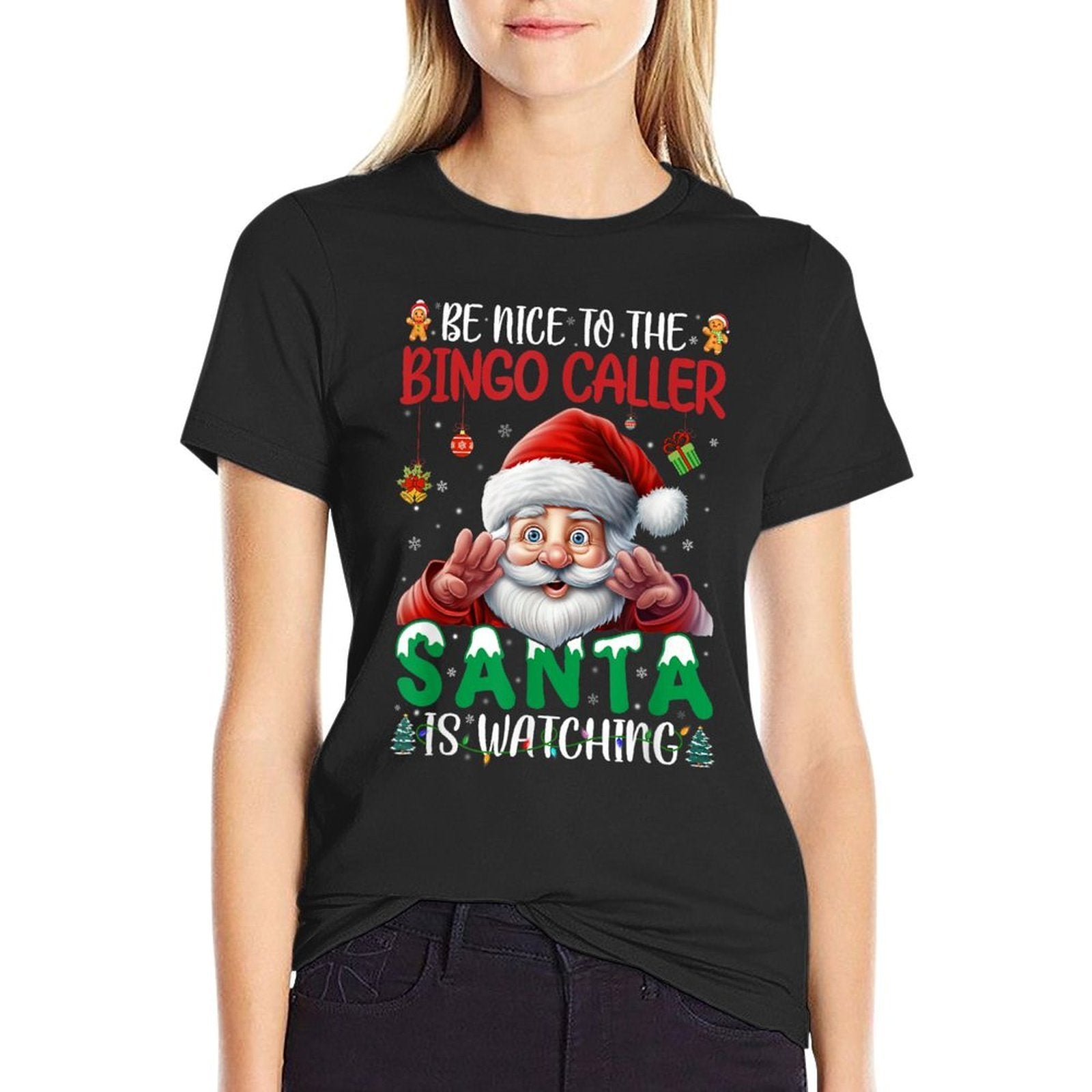 Be Nice To The Bingo Caller - Funny Bingo Caller Christmas  Summer-ready Fabric T-Shirt