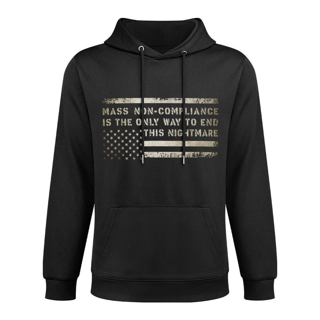 Mass Non Compliance - Upside Down American Adjustable Hood Hoodie