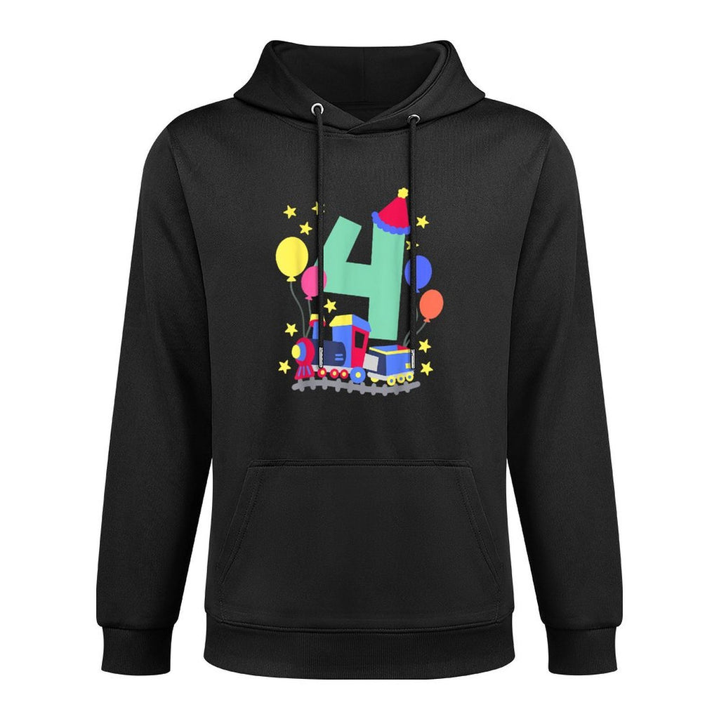 4th Birthday Train Lovers I&#39;m 4 Boys Kids Four Years Old Colorfast Hoodie