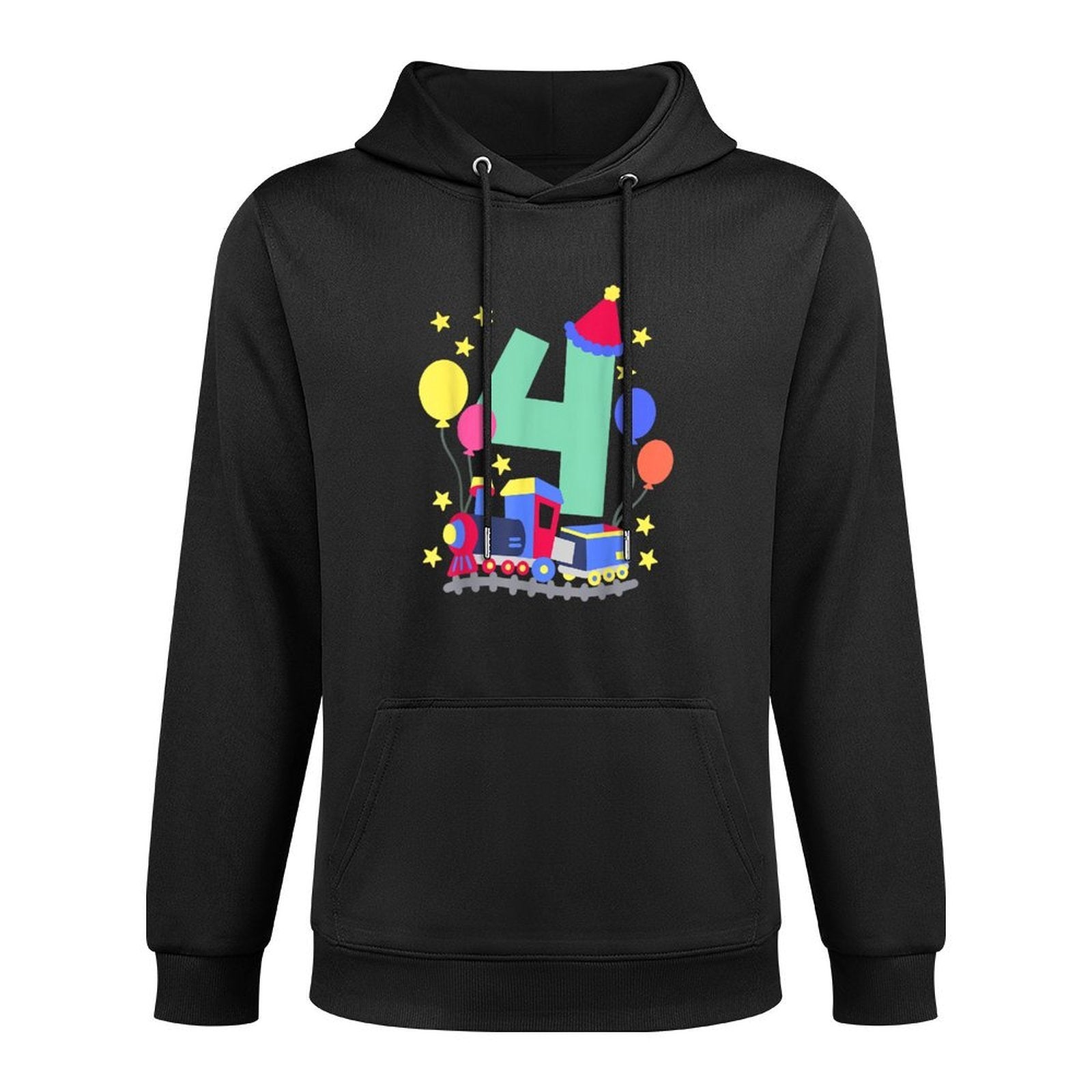 4th Birthday Train Lovers I&#39;m 4 Boys Kids Four Years Old Colorfast Hoodie